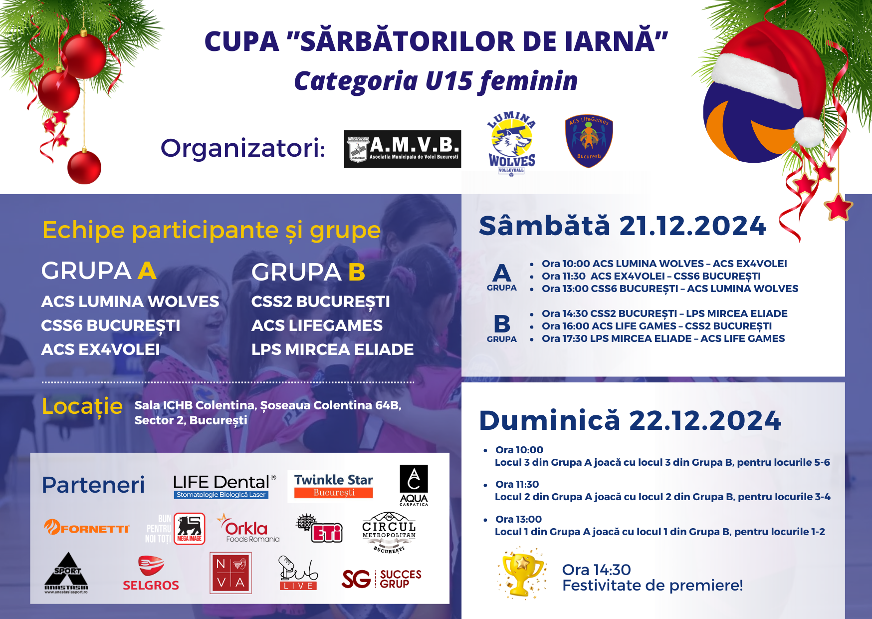 CUPA „SARBATORILOR DE IARNA”, CATEGORIA U 15 FEMININ